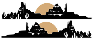 #717 Desert Landscape with cactus and mountains