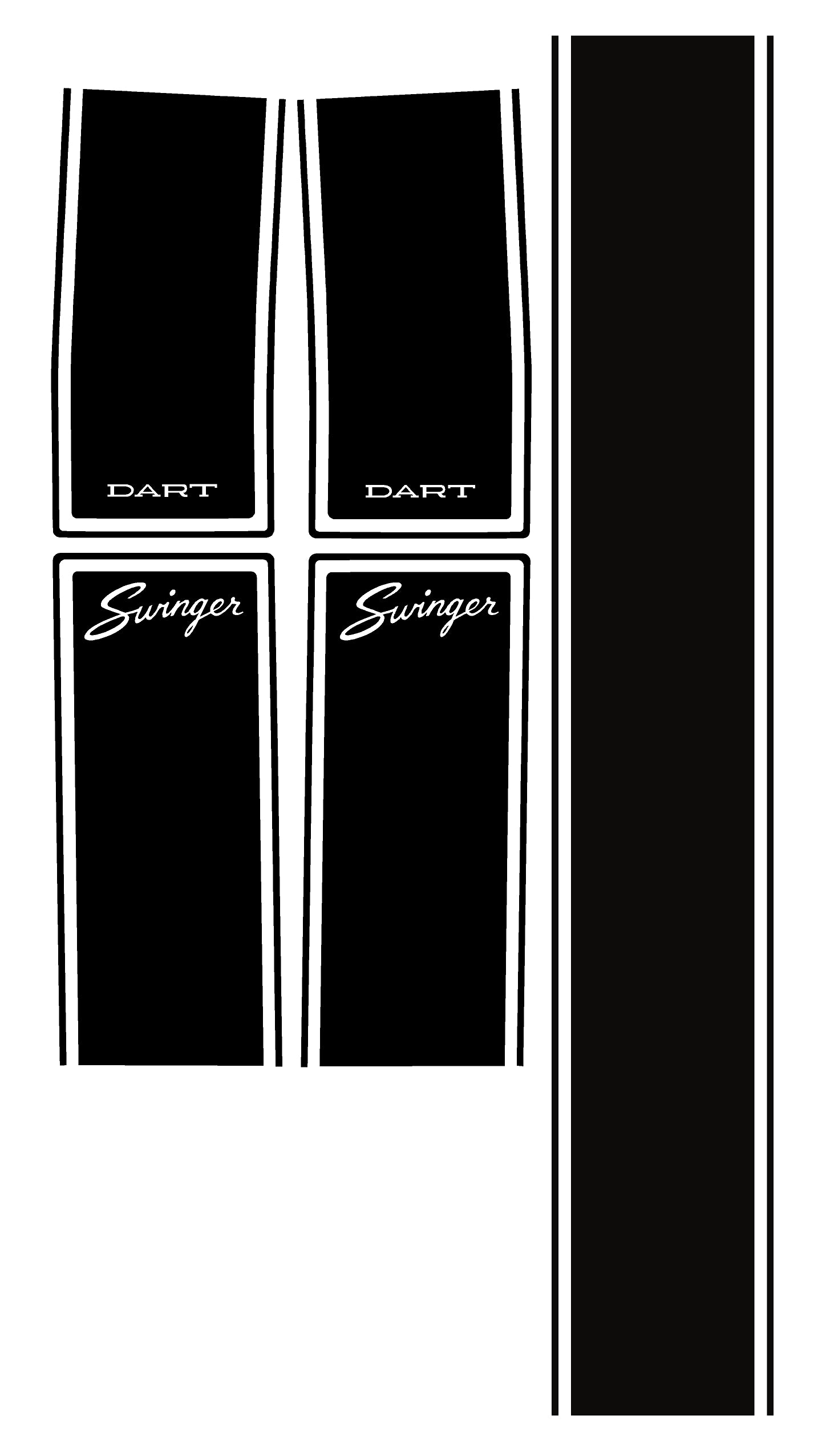 Dodge Dart Swinger Rear Decal 1969 #1931 | Car Pretty Inc.