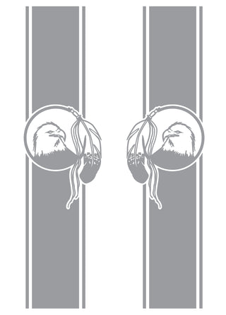 Buy metallic-silver #2831 Vetrical Boxside decals with eagle and feather design