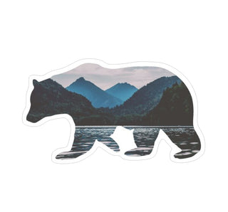 #3667B Bear with Mountains over lake