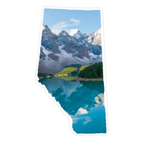 #3667G Alberta shaped mountain scene