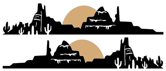 #717 Desert Landscape with cactus and mountains