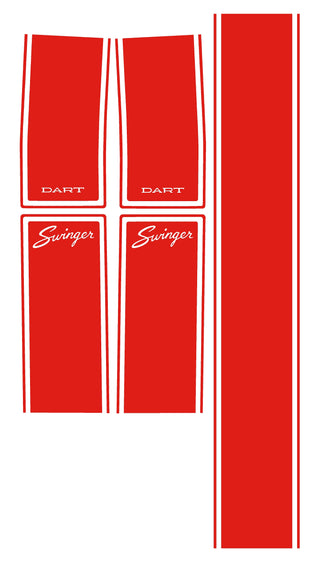 Buy carmine-red Dodge Dart Swinger Rear Decal 1969 #1931