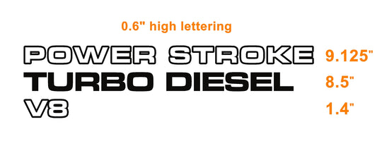 Ford Power Stroke Turbo Diesel V8 Decals #2768_B