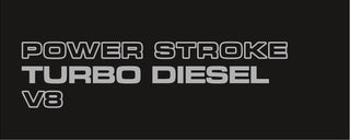 Buy metallic-silver Ford Power Stroke Turbo Diesel V8 Decals #2768_B