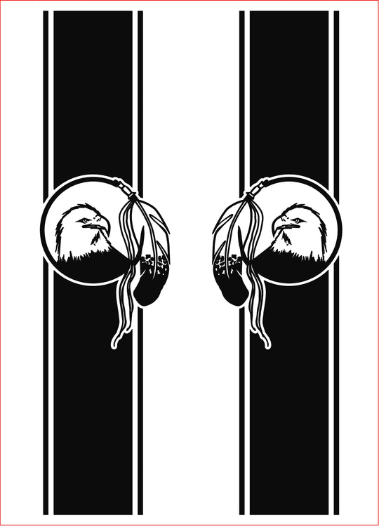 #2831 Vetrical Boxside decals with eagle and feather design