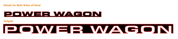 Dodge RAM Power Wagon Hood & Tailgate Decals 2010 #3531