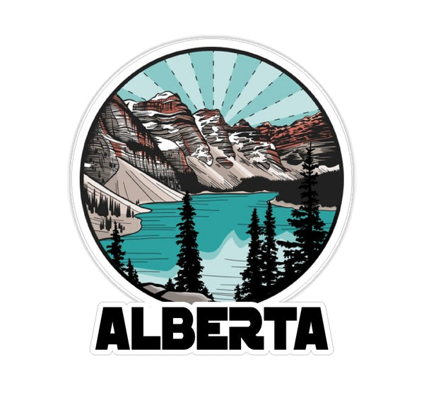 #3667C Alberta logo mountains lake