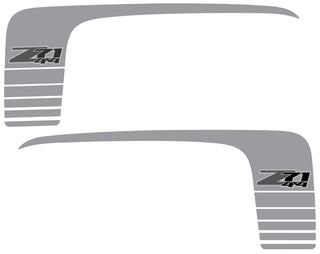 Buy satin-black-with-silver-and-pewter-z71 Chev/GMC GFX Curved Boxside Decal #2928_ZS
