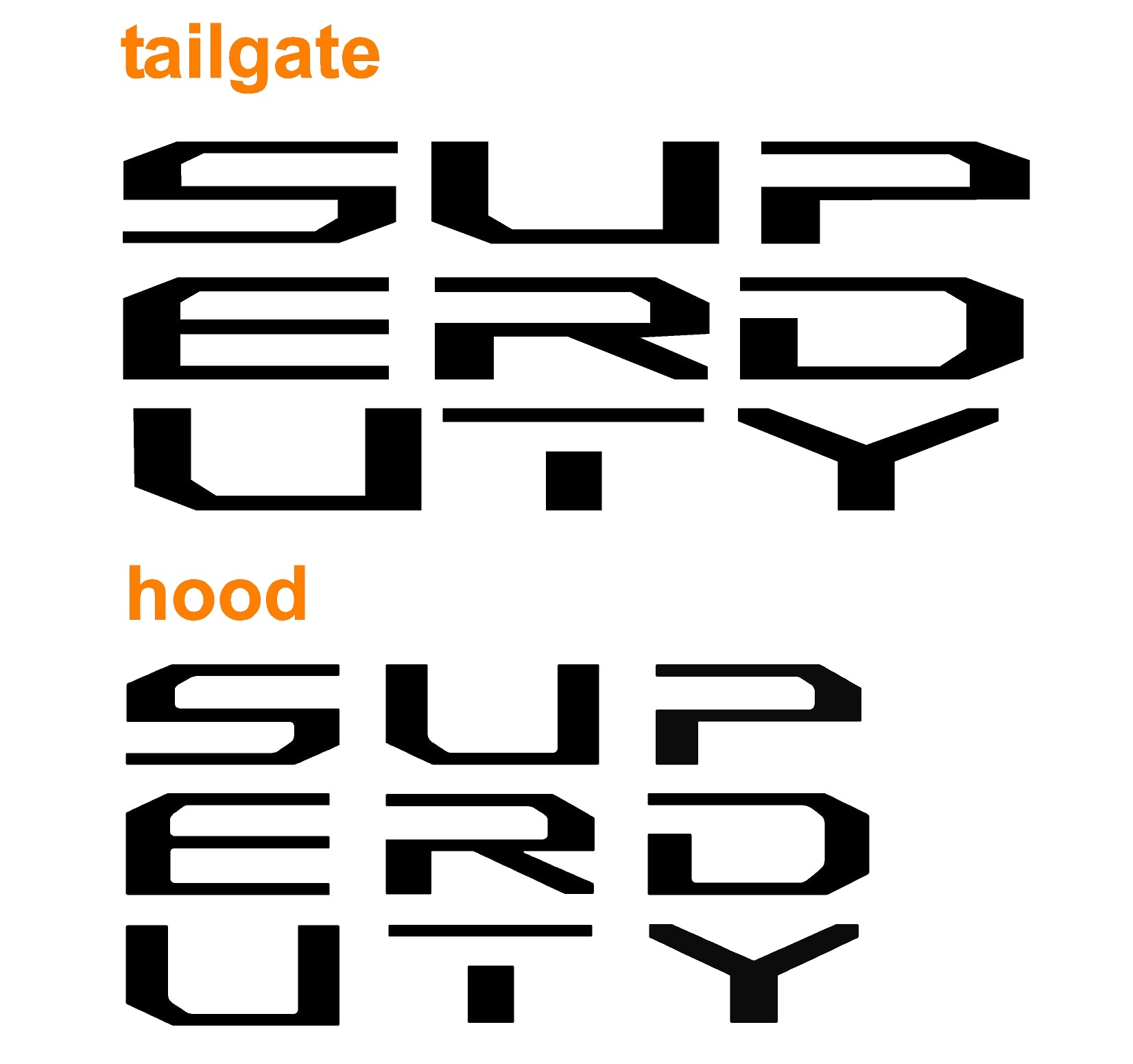 Ford Super Duty hood and tailgate Inlays 2017-2022 #3471 | Car Pretty Inc.