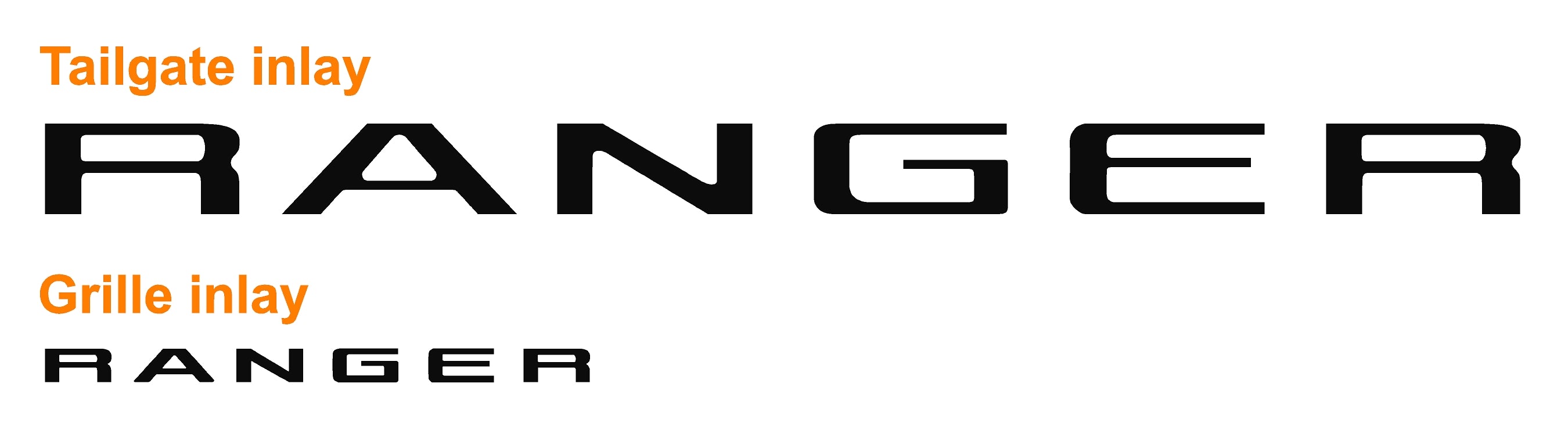 Ford Ranger Tailgate and Grille Inlays 2019-Present #3630 | Car Pretty Inc.