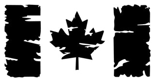 Buy gloss-black Distressed Canadian Flag #3698