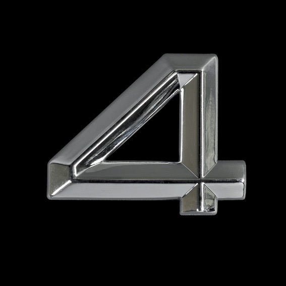  4R Quattroerre.it Holographic Letter R Sticker, Black Metal :  Automotive