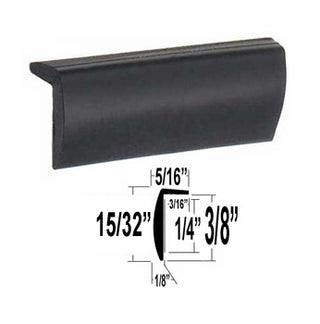 RRT32-02-50  L-Style Door Edge Black (3M Acrylic Adhesive)